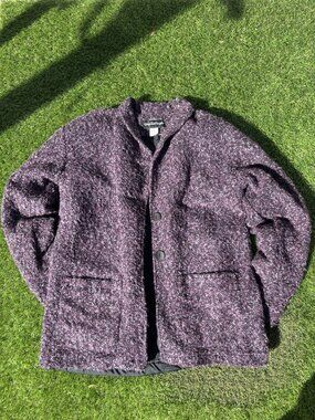 Vintage 90s Giorgio Sant'Angelo Purple Boucle Jacket Made in USA 16